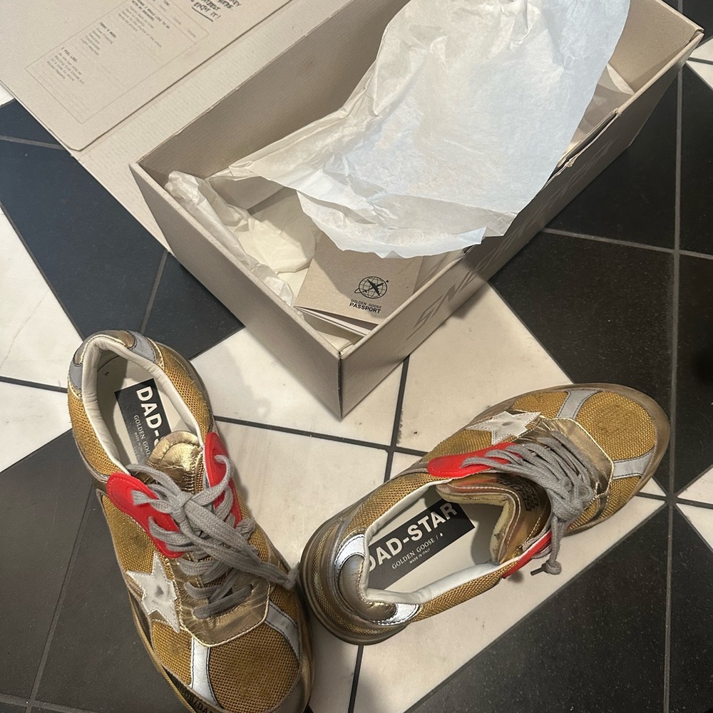 DAD STAR Gold and Silver Sneakers